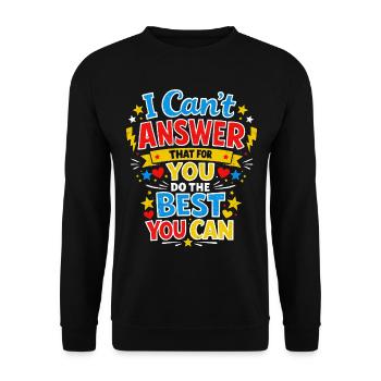 Prof Motivation École Examen Enseignante Cadeau - Sweat-shirt Unisexe - noir - Devant - Alina (178cm) & Michal (187cm)
