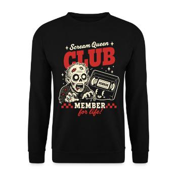 Scream Queen Club Horror Fan - Unisex Sweatshirt - black - Front - Alina (178cm) & Michal (187cm)