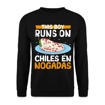 Männer lieben Chiles en Nogadas - Unisex Pullover - Schwarz - Vorne - Alina (178cm) & Michal (187cm)