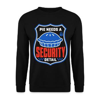 Kuchenhumor – Pie Needs a Security Detail - Unisex Pullover - Schwarz - Vorne - Alina (178cm) & Michal (187cm)