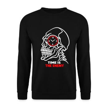 Totenkopfuhr – Zeit ist der Feind - Unisex Pullover - Schwarz - Vorne - Alina (178cm) & Michal (187cm)