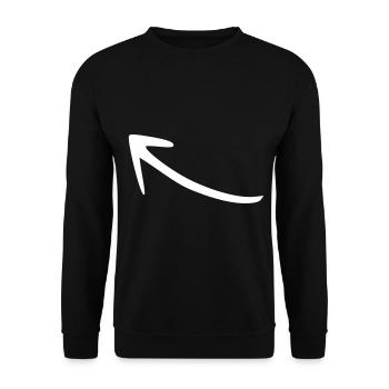 Flèche dessin esquisse blanc - Sweat-shirt Unisexe - noir - Devant - Alina (178cm) & Michal (187cm)