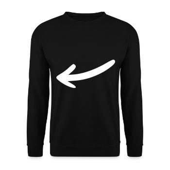 Pfeil Zeichnung Skizze weiß - Unisex Pullover - Schwarz - Vorne - Alina (178cm) & Michal (187cm)