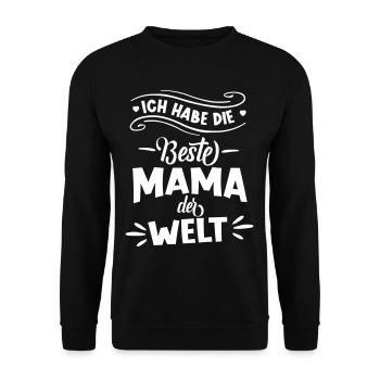 Beste Mama der Welt Muttertag Mutter Familie Liebe - Unisex Pullover - Schwarz - Vorne - Alina (178cm) & Michal (187cm)