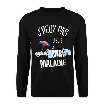J'peux pas je suis en arrêt maladie - Sweat-shirt Unisexe - noir - Devant - Alina (178cm) & Michal (187cm)