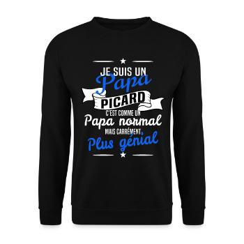 papa picard - Sweat-shirt Unisexe - noir - Devant - Alina (178cm) & Michal (187cm)