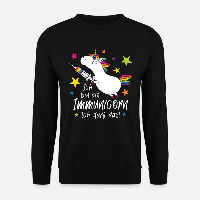 Geimpft! Ich bin ein Immunicorn Ich darf das! - Unisex Pullover - Schwarz