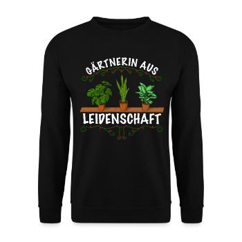 Gärtnerin aus Leidenschaft - Unisex Pullover - Schwarz - Vorne - Alina (178cm) & Michal (187cm)