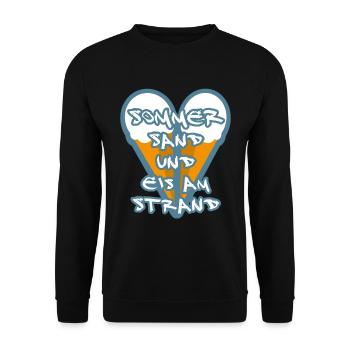 Sommer Sand Eis am Strand - Unisex Pullover - Schwarz - Vorne - Alina (178cm) & Michal (187cm)