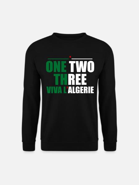One Two Three viva L'Algerie Algeria - Sweat-shirt Unisexe - noir