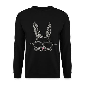 Drawing Easter Sunglasses Glasses - Unisex Sweatshirt - black - Front - Alina (178cm) & Michal (187cm)