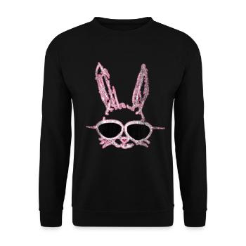 cute Easter with sunglasses Easter - Unisex Sweatshirt - black - Front - Alina (178cm) & Michal (187cm)
