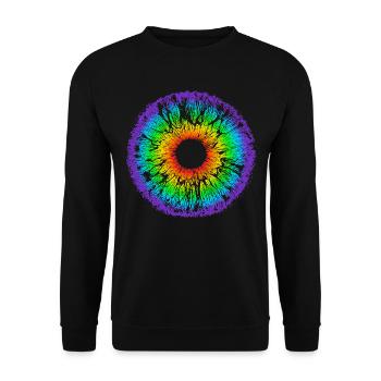 Rainbow Eye, Iris, LGBT, Gay Pride, Mandala - Unisex Sweatshirt - black - Front - Alina (178cm) & Michal (187cm)