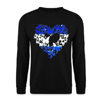 Heart, Butterflies, I stand with Israel, Flag - Unisex Sweatshirt - black - Front - Alina (178cm) & Michal (187cm)