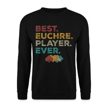 Bester Euchre-Spieler aller Zeiten - Unisex Pullover - Schwarz - Vorne - Alina (178cm) & Michal (187cm)