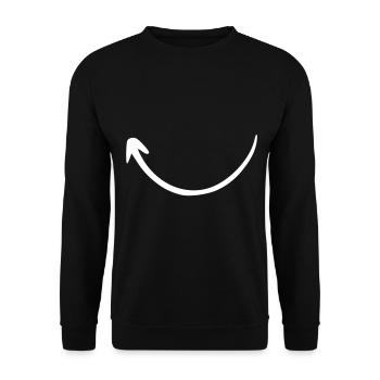 Pfeil Zeichnung Skizze weiß - Unisex Pullover - Schwarz - Vorne - Alina (178cm) & Michal (187cm)