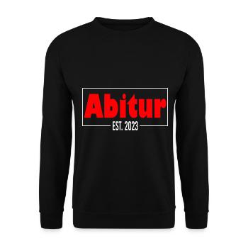 ABI EST 2023 Abitur 2023 Geschenkidee Abschluss - Unisex Pullover - Schwarz - Vorne - Alina (178cm) & Michal (187cm)