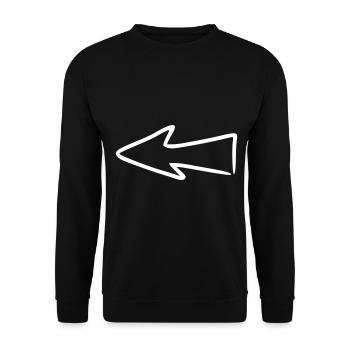 Pfeil Zeichnung Skizze weiß - Unisex Pullover - Schwarz - Vorne - Alina (178cm) & Michal (187cm)