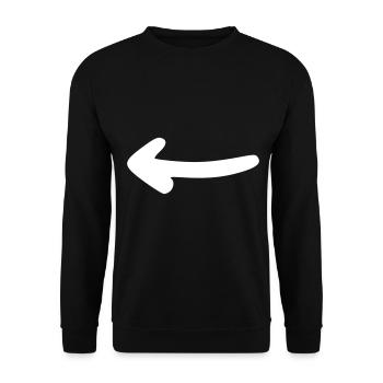 Flèche dessin esquisse blanc - Sweat-shirt Unisexe - noir - Devant - Alina (178cm) & Michal (187cm)