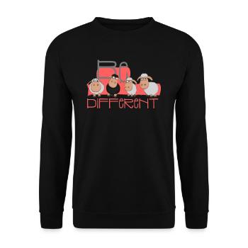 Be different: Black sheep and white sheep - Unisex Sweatshirt - black - Front - Alina (178cm) & Michal (187cm)