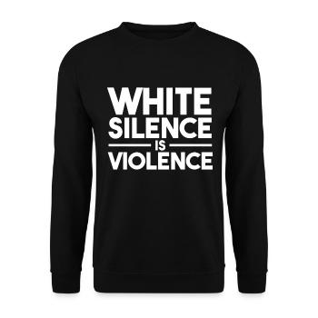 Le silence blanc est la violence La vie noire compte - Sweat-shirt Unisexe - noir - Devant - Alina (178cm) & Michal (187cm)