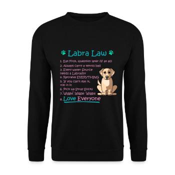 Labra-Law Funny Labrador, Labrador Gift Idea for L - Unisex Sweatshirt - black - Front - Alina (178cm) & Michal (187cm)
