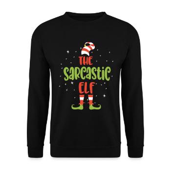 I'm The Sarcastic Elf, Matching Family Funny Chris - Unisex Sweatshirt - black - Front - Alina (178cm) & Michal (187cm)