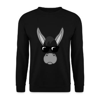 Costume de visage d'âne d'halloween drôle paresseux - Sweat-shirt Unisexe - noir - Devant - Alina (178cm) & Michal (187cm)