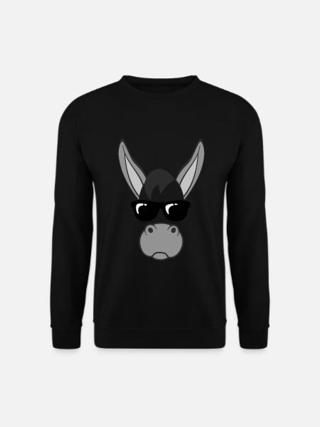 Costume de visage d'âne d'halloween drôle paresseux - Sweat-shirt Unisexe - noir