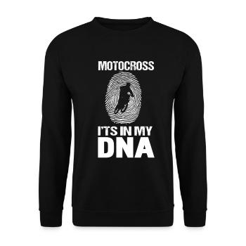 Motocross ist in meiner DNA Motocross Love-r Geschenk - Unisex Pullover - Schwarz - Vorne - Alina (178cm) & Michal (187cm)