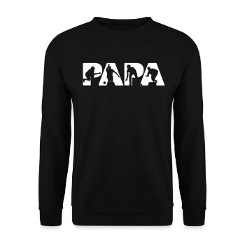 Boccia Papa Shirt, Papa Boccia Vater Geschenke für Männer - Unisex Pullover - Schwarz - Vorne - Alina (178cm) & Michal (187cm)