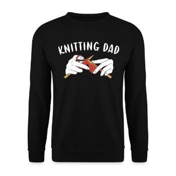 Knitting Dad Knitting - Unisex Sweatshirt - black - Front - Alina (178cm) & Michal (187cm)