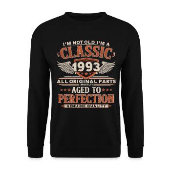1993 Vintage Vintage Birthday Gift Retro - Unisex Sweatshirt - black - Front - Alina (178cm) & Michal (187cm)