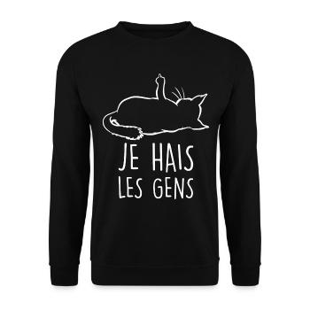 Chat humour De Caractère Humour Chats - Sweat-shirt Unisexe - noir - Devant - Alina (178cm) & Michal (187cm)