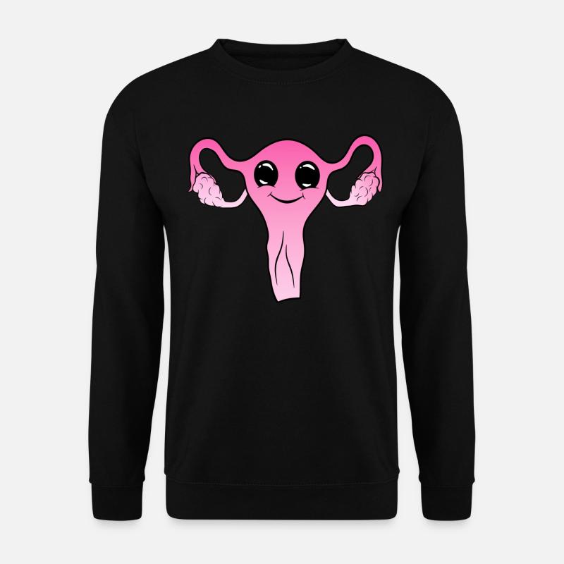 Cuterus Kawaii Uterus - Unisex Pullover - Schwarz
