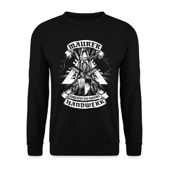 Maurer Handwerk - Unisex Pullover - Schwarz - Vorne - Alina (178cm) & Michal (187cm)