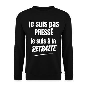 je suis pas pressé je suis à la retraite - Sweat-shirt Unisexe - noir - Devant - Alina (178cm) & Michal (187cm)