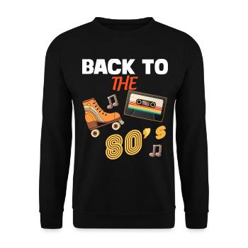 back to the 80's vintage - Sweat-shirt Unisexe - noir - Devant - Alina (178cm) & Michal (187cm)