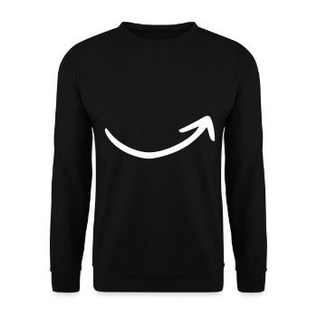 Pfeil Zeichnung Skizze weiß - Unisex Pullover - Schwarz - Vorne - Alina (178cm) & Michal (187cm)