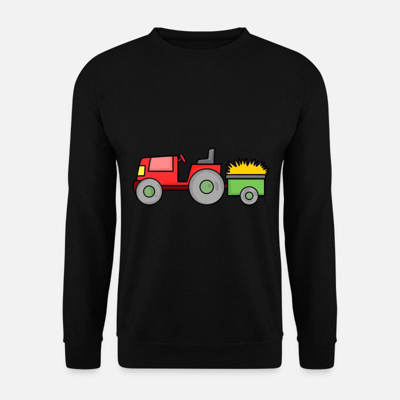 Traktor mit Anhänger - Unisex Pullover - Schwarz