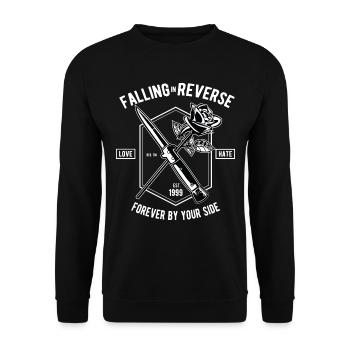 FALLING IN REVERSE - Hassliebe Shirt Motif - Unisex Sweatshirt - black - Front - Alina (178cm) & Michal (187cm)
