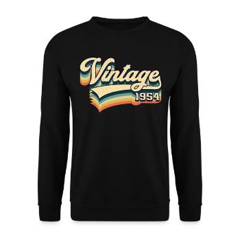 Vintage 1954 Jahrgang 67. Geburtstag Geschenk - Unisex Pullover - Schwarz - Vorne - Alina (178cm) & Michal (187cm)