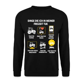 Traktor bauer Traktor Landwirt Landwirtschaft - Unisex Pullover - Schwarz - Vorne - Alina (178cm) & Michal (187cm)