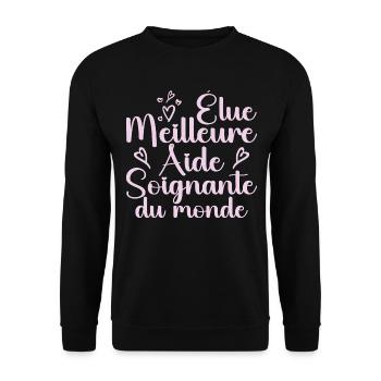 Voted Best Caregiver in the World - Unisex Sweatshirt - black - Front - Alina (178cm) & Michal (187cm)