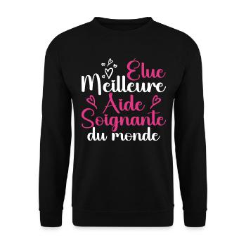 Voted Best Caregiver in the World - Unisex Sweatshirt - black - Front - Alina (178cm) & Michal (187cm)