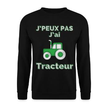 I can't I have tractor - Unisex Sweatshirt - black - Front - Alina (178cm) & Michal (187cm)