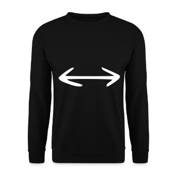 Pfeil Zeichnung Skizze weiß - Unisex Pullover - Schwarz - Vorne - Alina (178cm) & Michal (187cm)