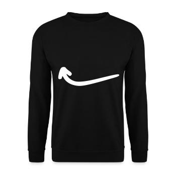 Pfeil Zeichnung Skizze weiß - Unisex Pullover - Schwarz - Vorne - Alina (178cm) & Michal (187cm)