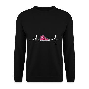 Heartbeat - chaussures - Sweat-shirt Unisexe - noir - Devant - Alina (178cm) & Michal (187cm)