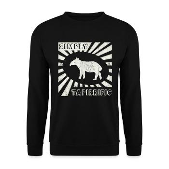 Old School Retro 90's Tapir Tapirrific Gift - Unisex Sweatshirt - black - Front - Alina (178cm) & Michal (187cm)